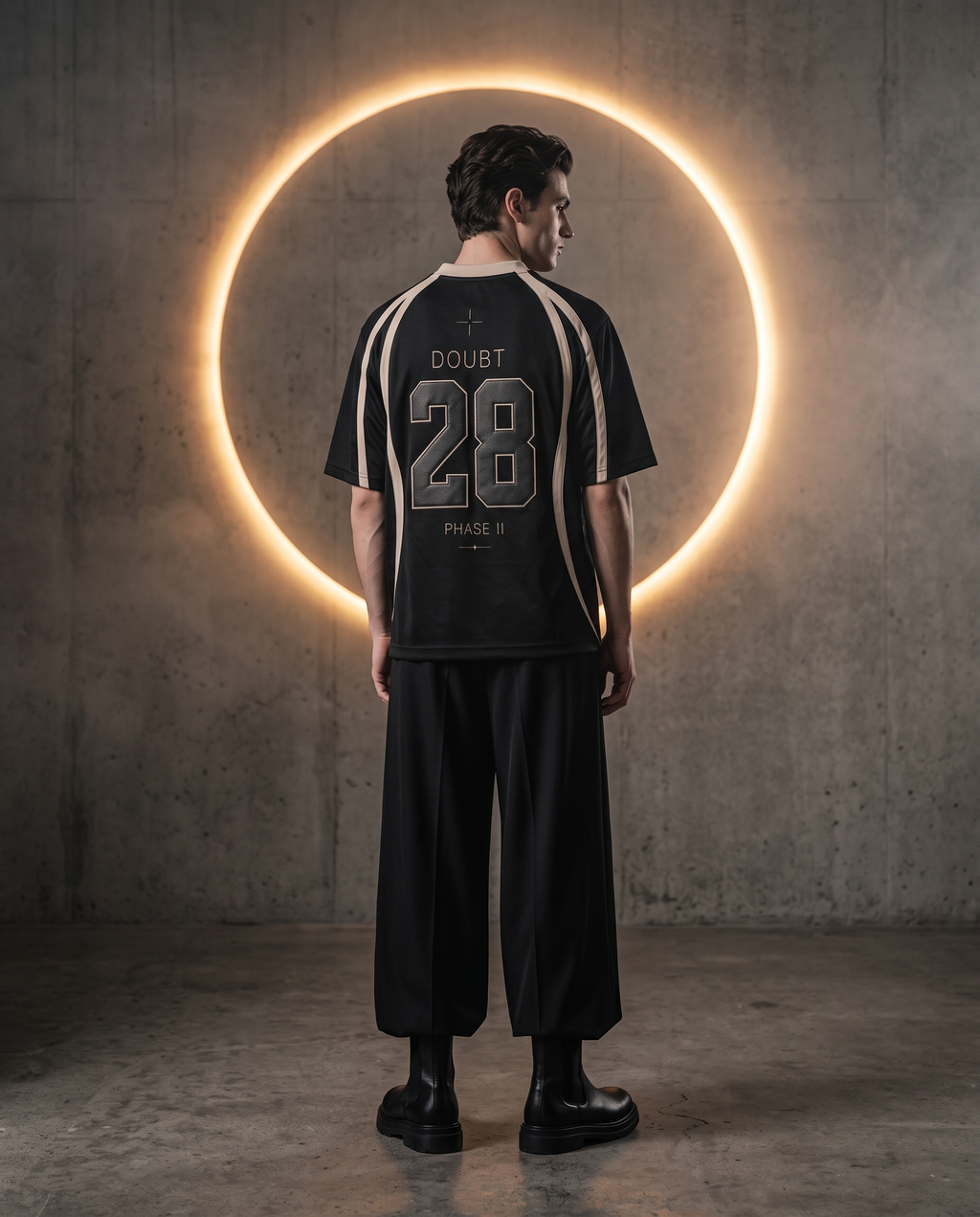 DOUBT Jersey en modelo, espalda con numero 28